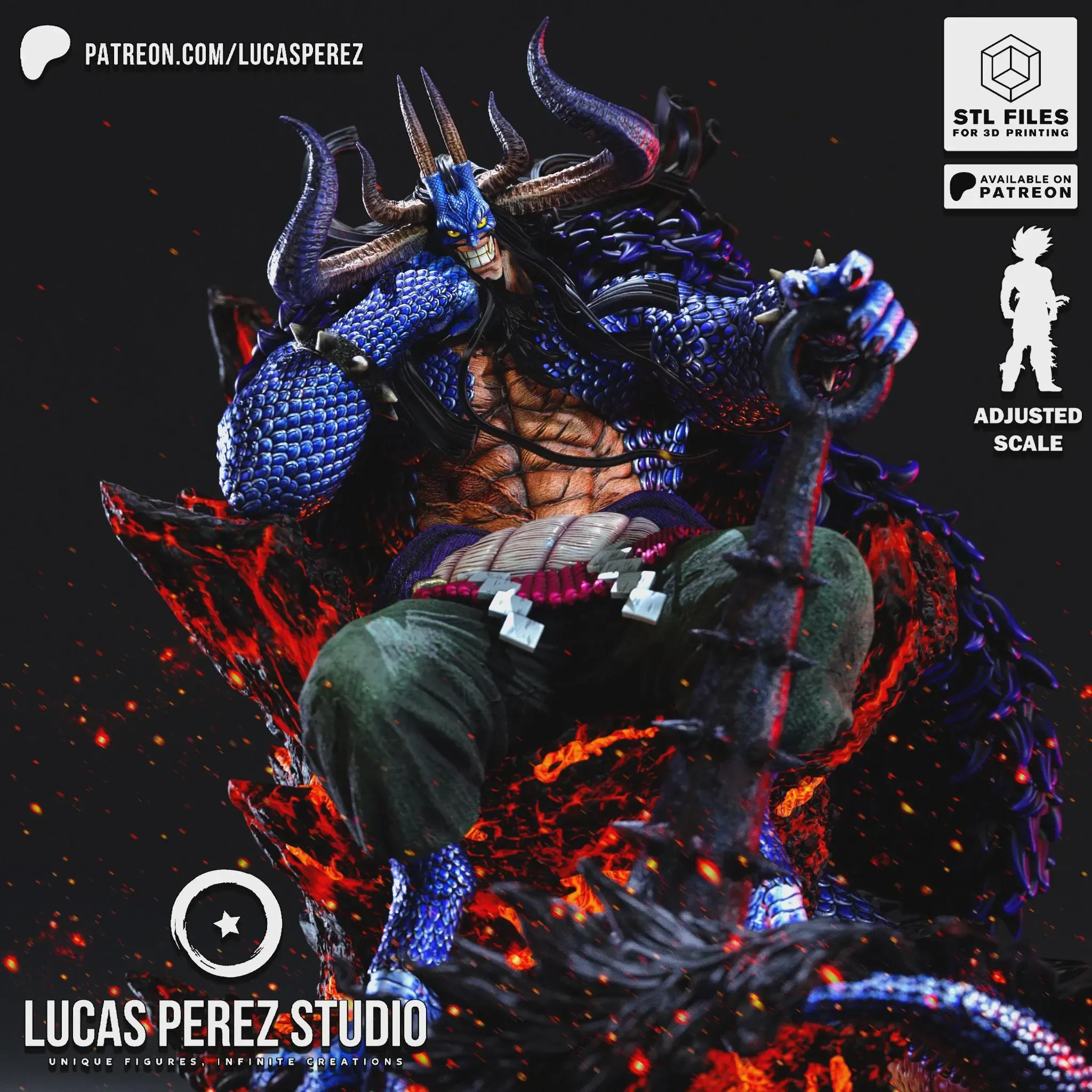 The Dragon Emperor Maximum Detailed 16K 3D printed figure - alternate view