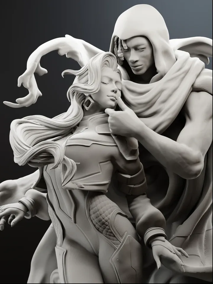 Cloak & Dagger Marvel Rivals | Maximum Detailed 16K 3D printed figure - alternate view