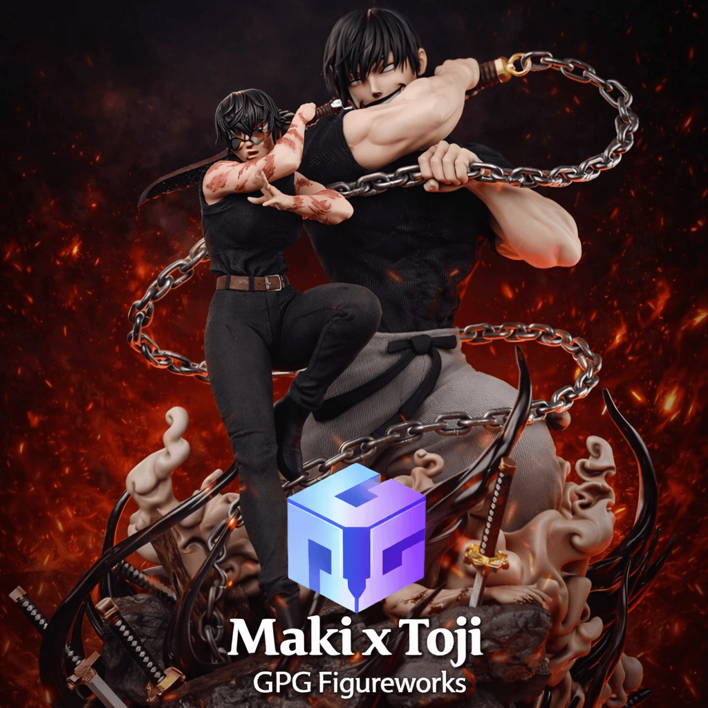 Maki Zenin & Toji Figure – Jujutsu Kaisen – Hand Painted 16K 3D Printed Resin Diorama