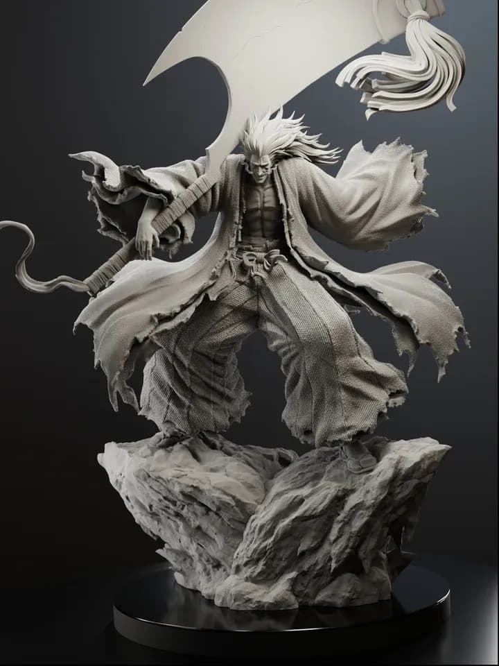 Kenpachi Zaraki Figure – Bleach – Hand Painted 16K 3D Printed Resin Anime Statue - alternate view